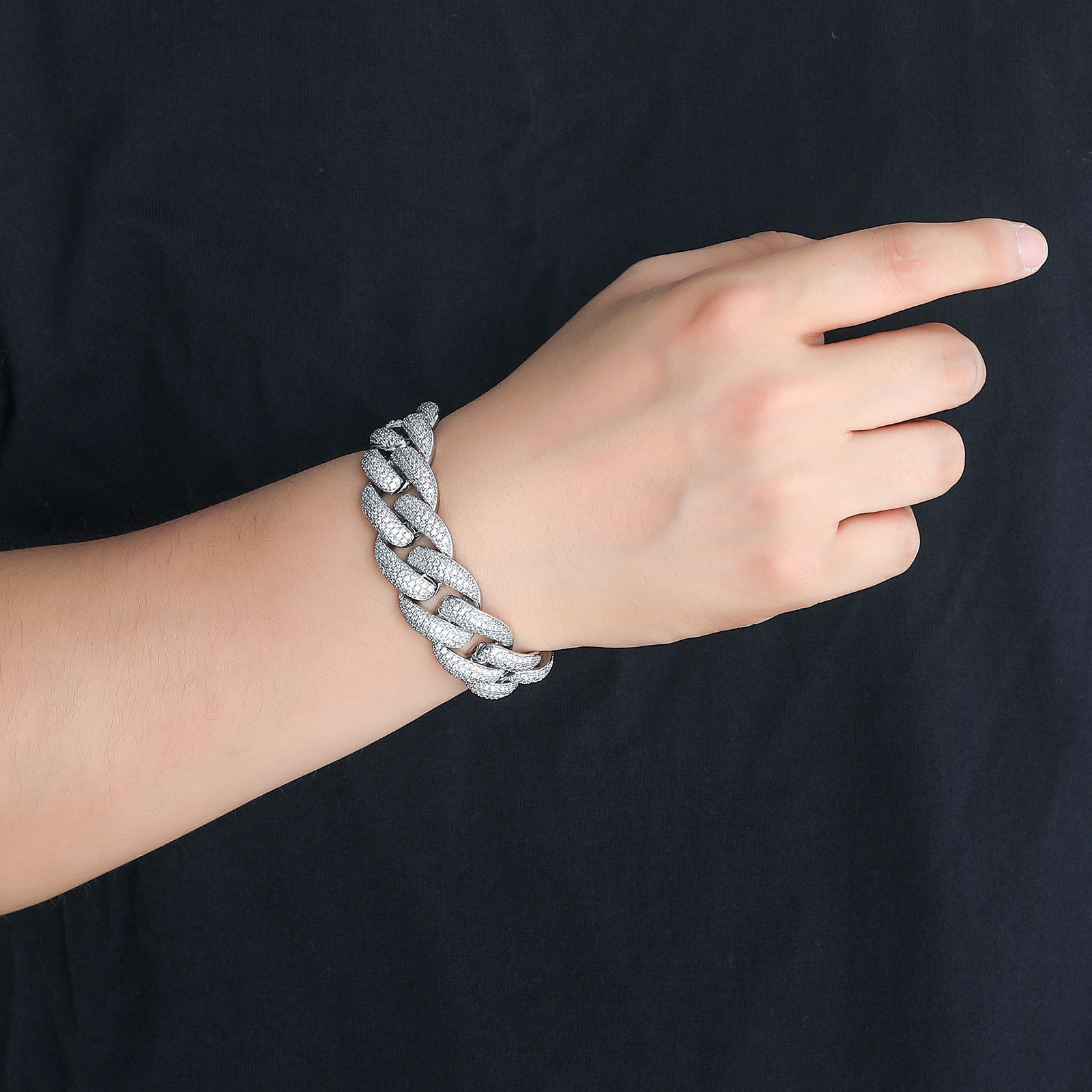 20mm Hip Hop Miami Cuban Link Chain Mens Necklace Bracelets Real Gold Plated TopBling Full 5A Zircon Jewelry