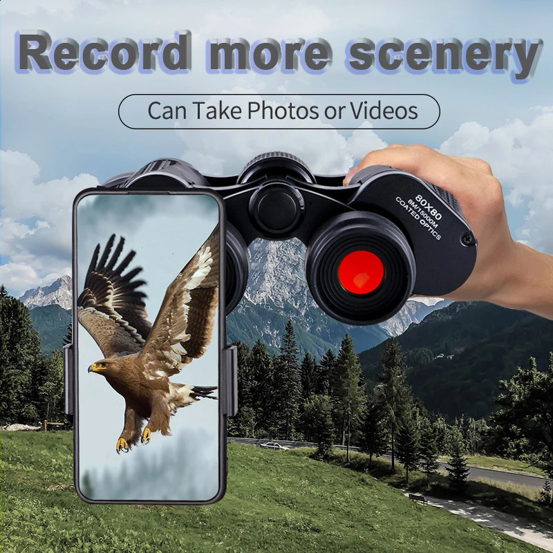 Binoculars 80X80 Long Range 15000m HD High Power Telescope Optical Glass Lens Low Light Night Vision for Hunting Sports Scope 240828