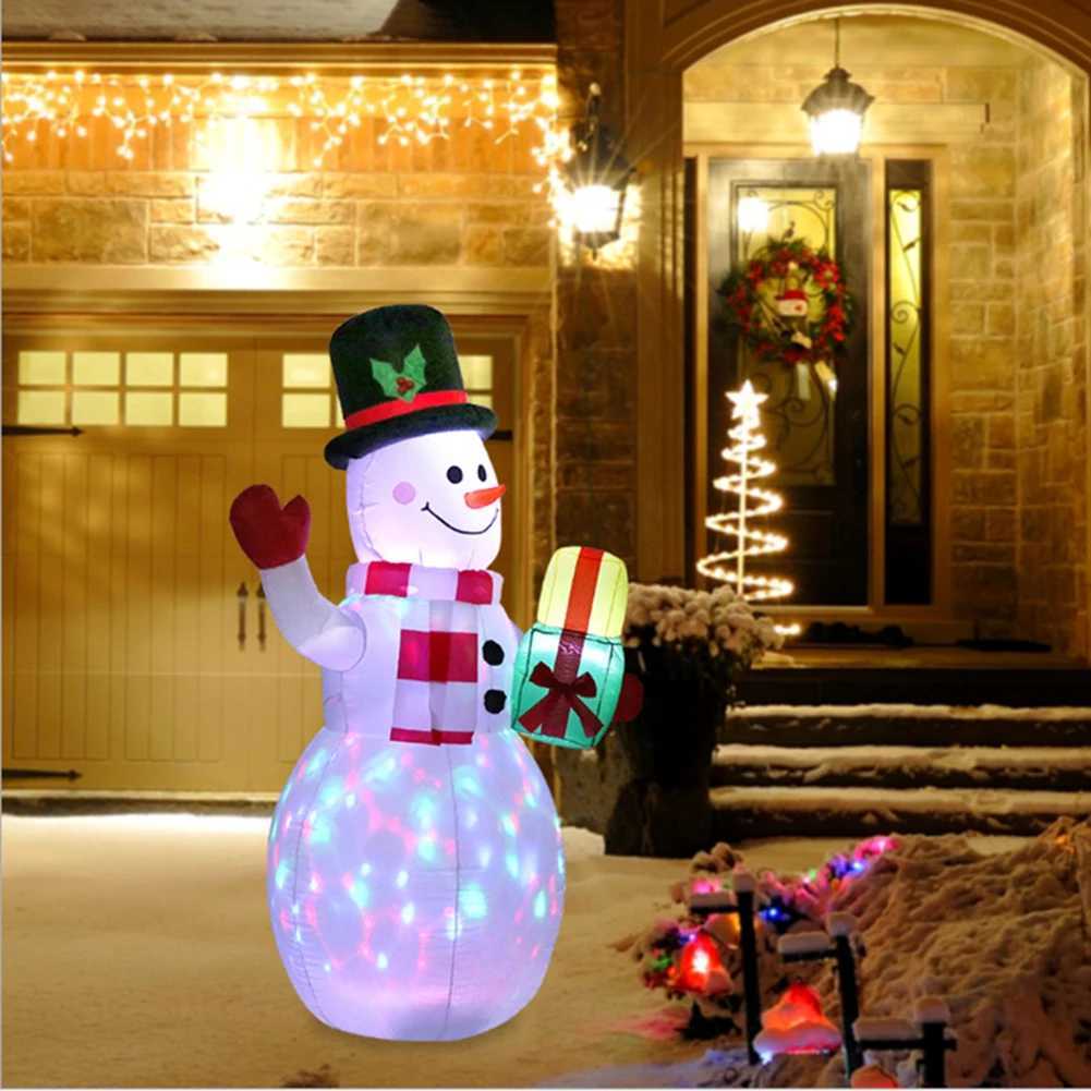 Christmas Decorations Christmas inflatable snowman 1.5M/1.2M inflatable outdoor garden snowman Santa Claus doll decoration T240830