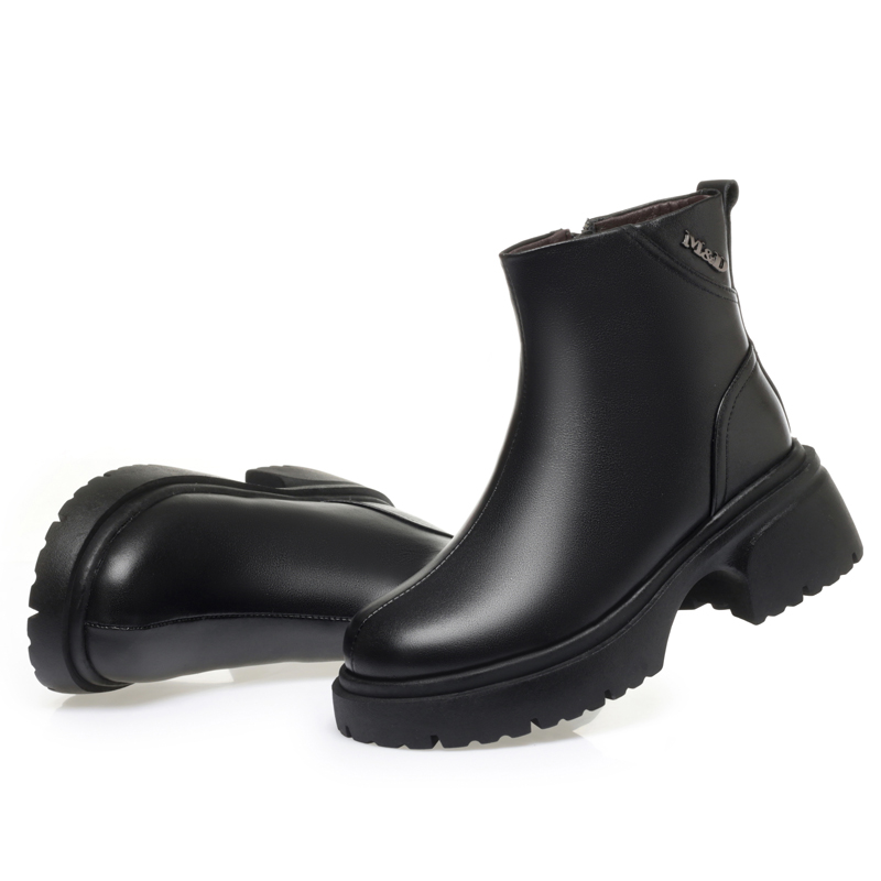 AIYUQI Women's Marton Boots Genuine Leather 2024 New Fashion Platform Women's Ankle Boots Wool Warm Women's Booties