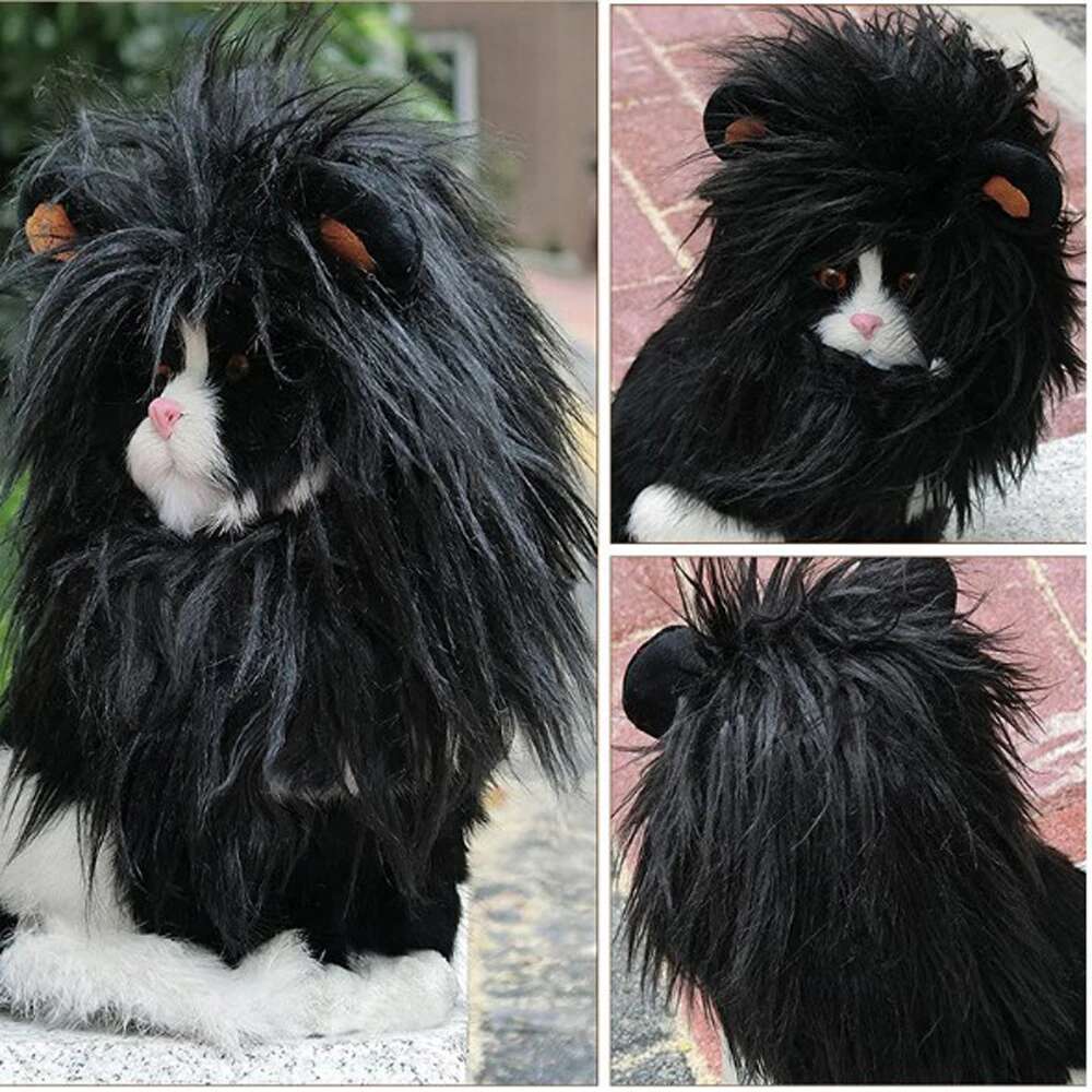 Dog Costume Headgear Long Hair Lion Mane Wig Dogs Cat Funny Cosplay For Costumes Halloween Christmas Pet Hat