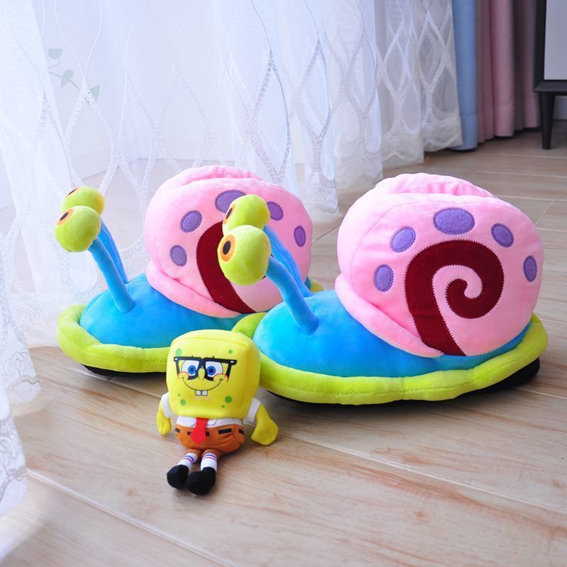 2022 Cartoon Slippers Women Funny Cute Snail Home Plush Shoes Indoor Cozy Flat Slides Furry Warm Winter Slipper Girl Flip Flop 680