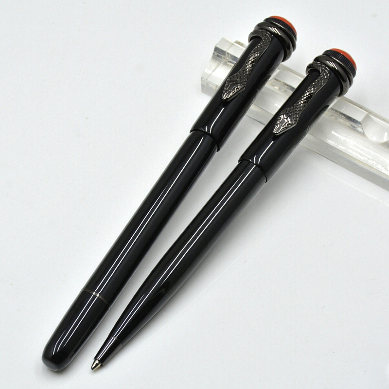high quality Bright Black 1912 Ballpoint pen / Roller ball pen business office stationery Writing ink Fountain pens No Box