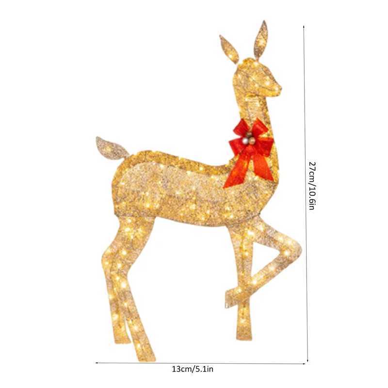 Christmas Decorations Handmade iron art reindeer Christmas garden decoration and LED light emitting reindeer Christmas home outdoor courtyard decorati