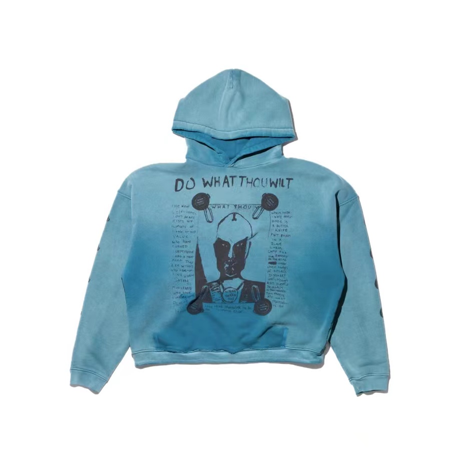 High Street Letter Vintage Hooded Hoodies Men and Women Pullover Casual Loose Autumn Winter Sweatshirts