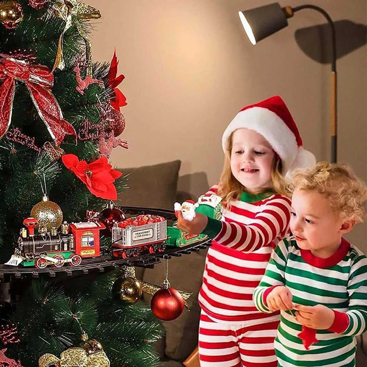 Christmas Decorations Christmas break electric train set easy to decorate safe and suitable for childrens gifts and party home Christmas tree decorati