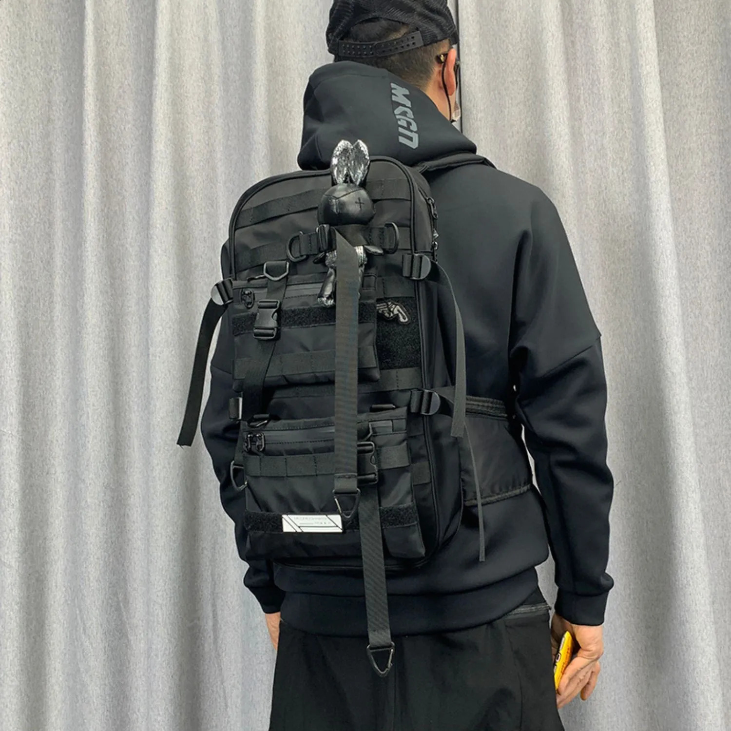 2024 Tactical Techwear Detachable Combined Backpack Mens Hip Hop Punk Multifunction High-capacity Laptop Travel Bag Mochila