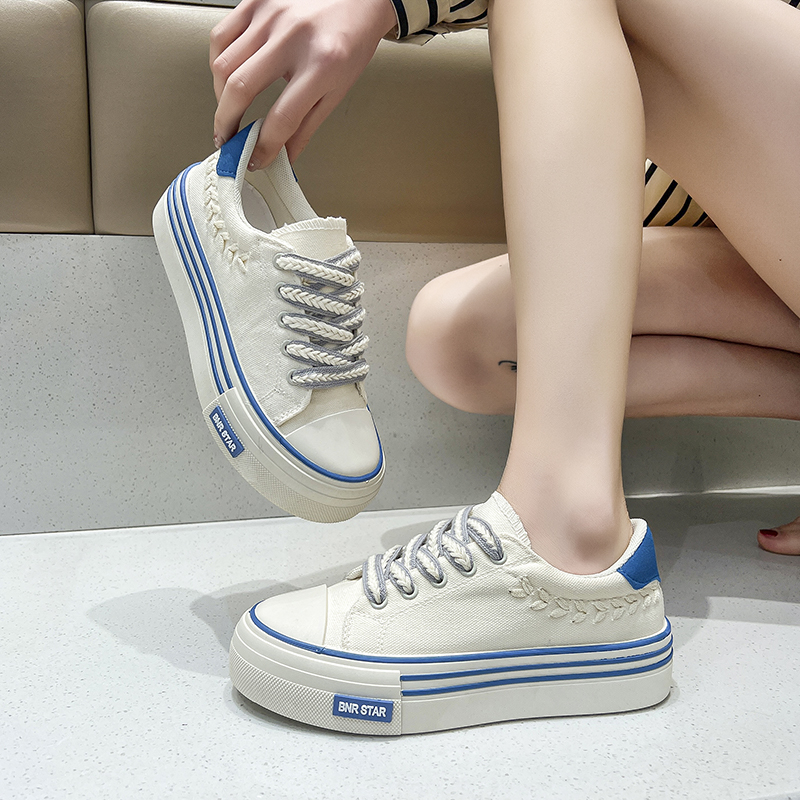 Women New Platform Canvas Shoes Height Increasing Chunky Sneakers youth girls Outdoor trainers Female Ladies Thick Sole Footwear 461f