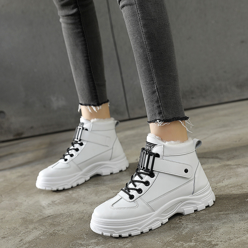 Winter Women Snow Boots 2021 New Fashion Style High-top Shoes Casual Waterproof Warm Woman Female High Quality White Black 666e