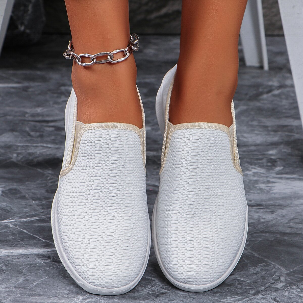 Hot Pink Lightweight Slip On Sneakers Women Mesh Breathable Casual Walking Shoes Woman Plus Size Comfortable Soft Loafers Ladies