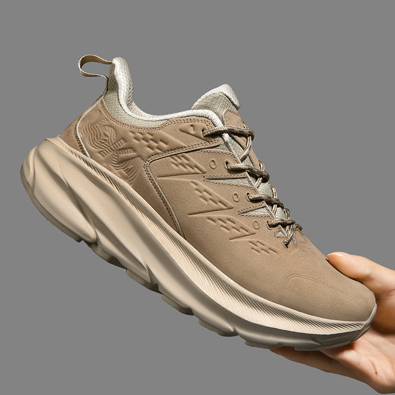 Nubuck Leather Anti-Skid Running Shoes for Men, Casual Footwear, Gym Shoes, Sports Footwear, Jogging, Walking, Tennis, New, 2024