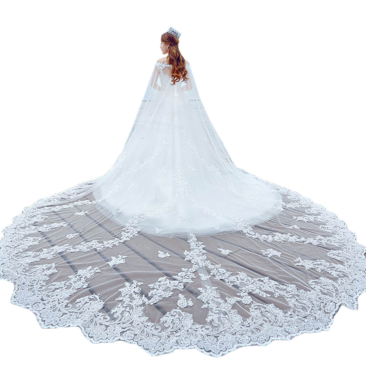 Lace Wedding Veil Long Veils for Bride With Comb Wedding Bridal Headpiece Hair Accessories