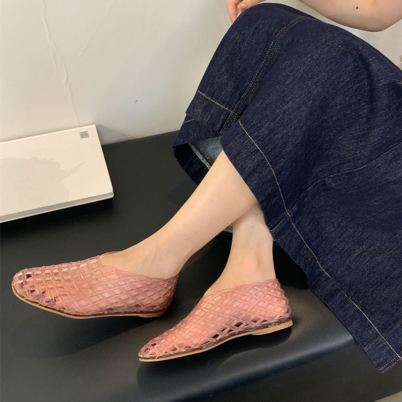Jelly Sandals Women, Transparent Hollow Out Flats Shoes for Summer Beach Vacation dh911125171