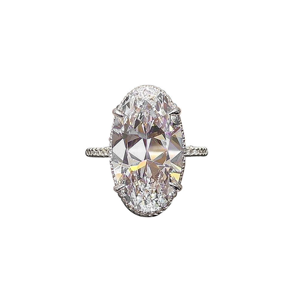 2024 Choucong Brand Wedding Rings Vintage Jewelry Sterg Sier Fill Large Oval Cut 5A Cubic Zircon CZ Dia Party Eternity Women Engagement Band Ring Gift