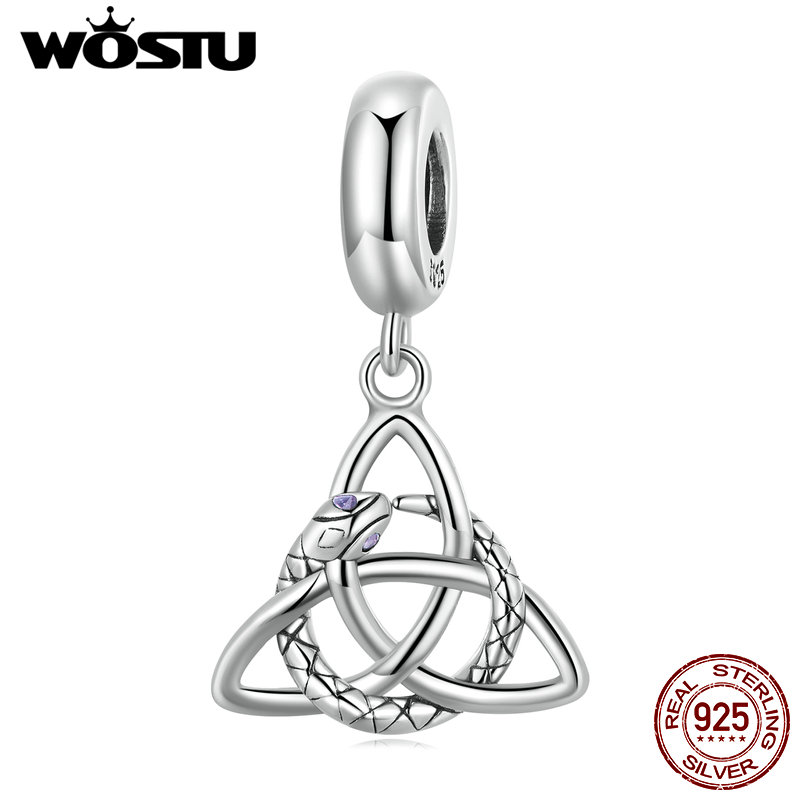 Wostu 925 Sterling Silver Celtic Keltic Charms Retro Pendanti Pendanti Perche H…