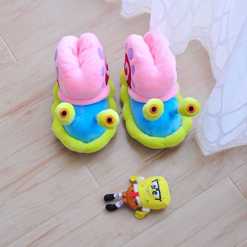 2022 Cartoon Slippers Women Funny Cute Snail Home Plush Shoes Indoor Cozy Flat Slides Furry Warm Winter Slipper Girl Flip Flop 680