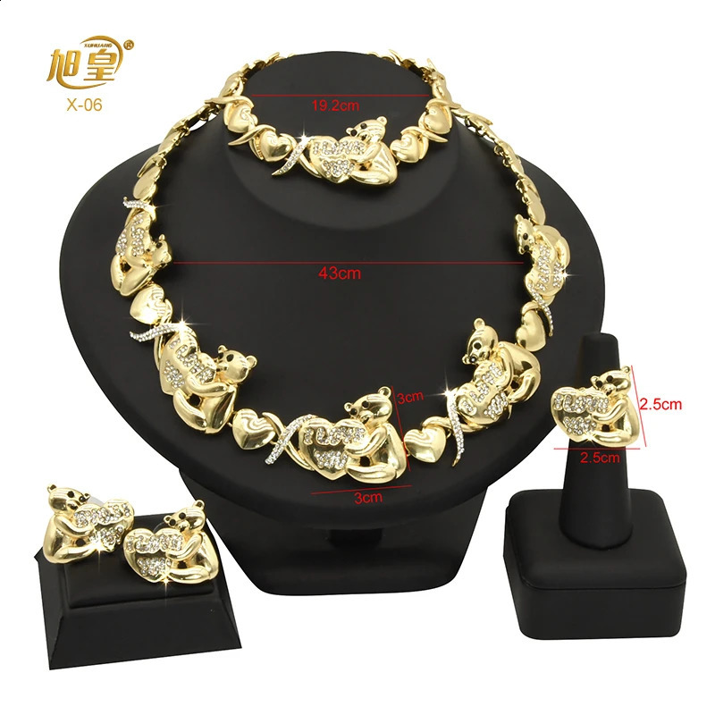 XUHUANG XOXO Necklace Jewelry Sets Nigerian Bridal Wedding Banquet Indian Arabic Charm Chokers Jewellery Gifts Wholesale 240826