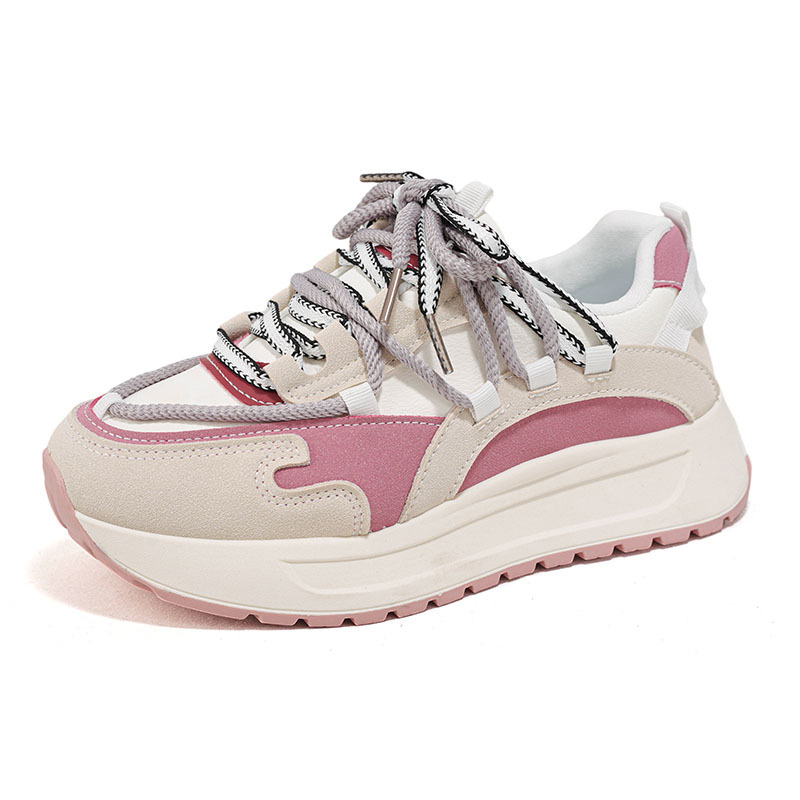 Women's Spring and Autumn Leisure Running Shoes Thick soled Height Increasing Versatile Board Shoes