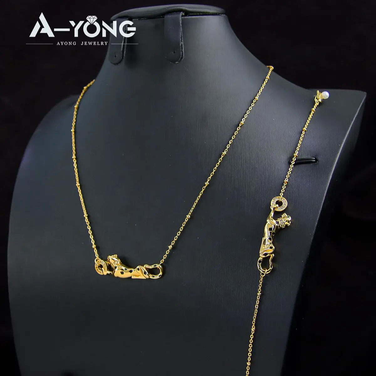 AYONG Leopard Punk Gold Necklace Set 21k Gold Plated Dubai Middle East Vintage Jewelry Arab Wedding Party Accessories 240828