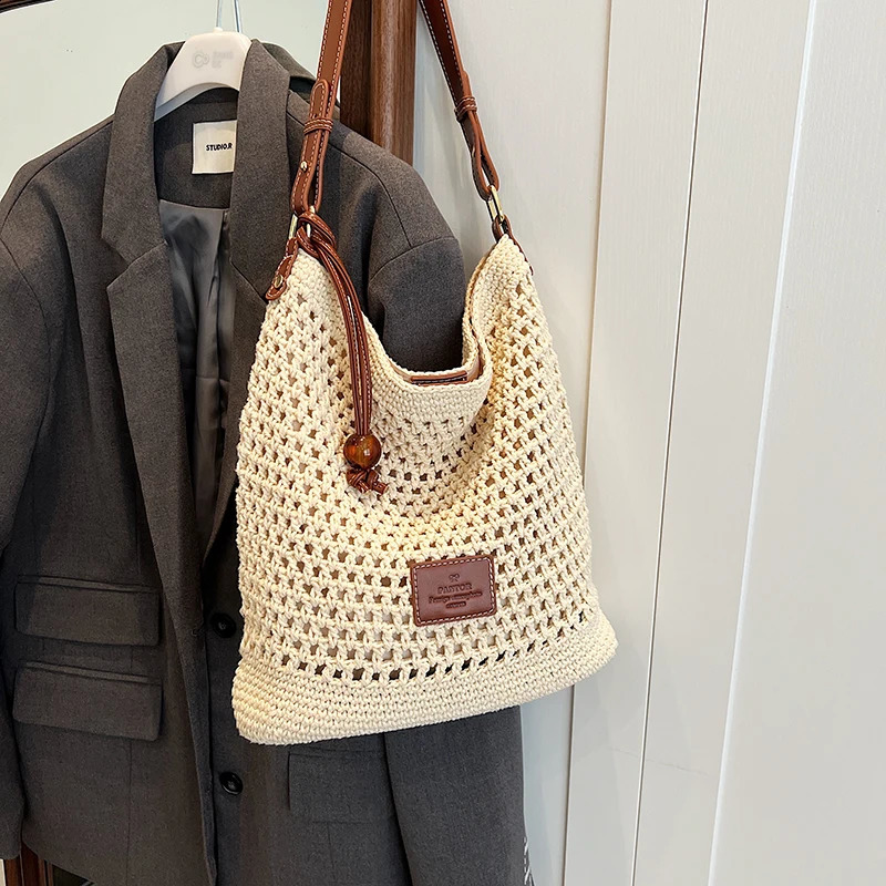 Fashion Summer Beach Bag Womens Handmade Shoulder Bag Large Capacity Straw Bag Bohemian Leisure Travel Womens Handbag 240830