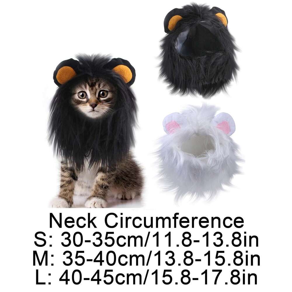 New Funny Pets Clothes Cap Cute Cat Wig Lion Mane Costume Cosplay Kitten Dog Hat With Ears Fancy Party Supplies