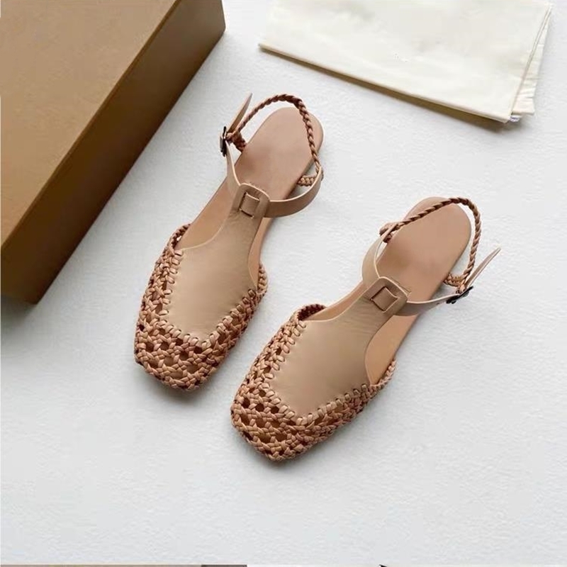 Women's AIYUQI Summer 2025 New Vintage Flat Mary-jane Shoes Fisherman Weave Roman Sandals Women dh1102963094