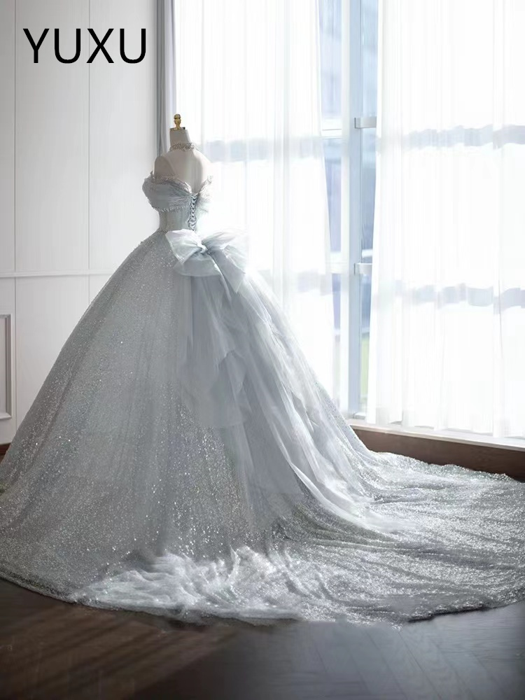 2024 White Wedding Dresses Bridal Gowns Off The Shoulder Princess Vestido Brides Robe De Mariage Pleats Backless sweep Train Plus Size Bridal Gown Ves