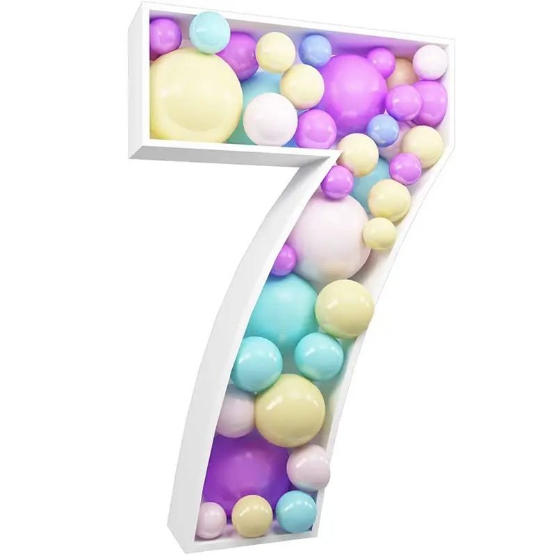2025 Party Decoration 73cm Number & Alphabet Mosaic Frame Stand Balloon Box Baby Shower Giant Adult Children Birthday Decor Letter