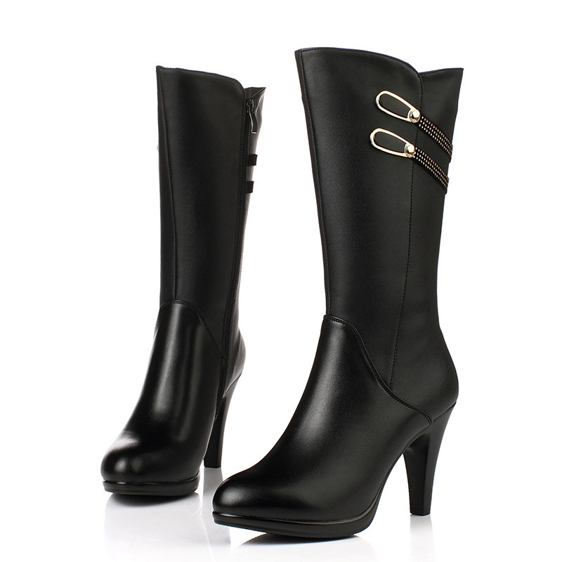AIYUQI Women Long Boots High Heel 2024 Latest Genuine Leather Women Fashion Boots Stiletto Warm Breathable Female Winter Boots