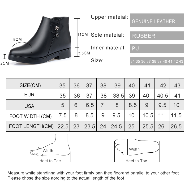 AIYUQI Women Winter Boots Anti-slip 2024 New Genuine Leather Boots Women Middle-aged Wool Warm Large Size Mom Boots Women
