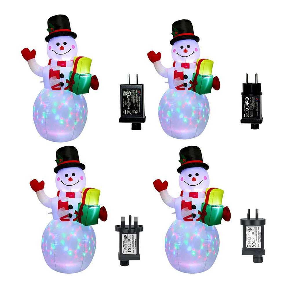 Christmas Decorations Christmas inflatable snowman 1.5M/1.2M inflatable outdoor garden snowman Santa Claus doll decoration T240830