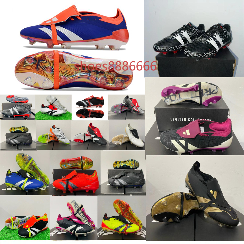 Send With Bag Top quality Football Boots Tongue Fold Laceless Laces FG Mens Soccer Cleats Comfortable Training Leather Football Shoes kids