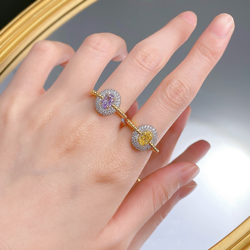 Size 5-9 Purple Moissanite Wedding Sterg Sier Women's Bridal Ring