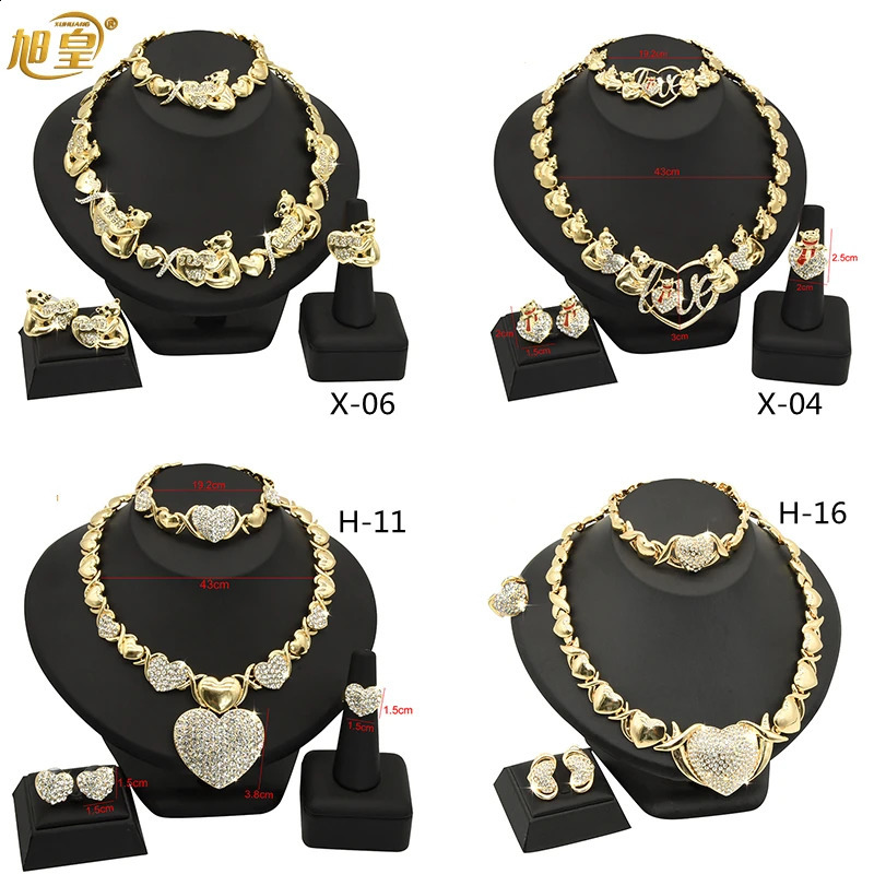 XUHUANG XOXO Necklace Jewelry Sets Nigerian Bridal Wedding Banquet Indian Arabic Charm Chokers Jewellery Gifts Wholesale 240826