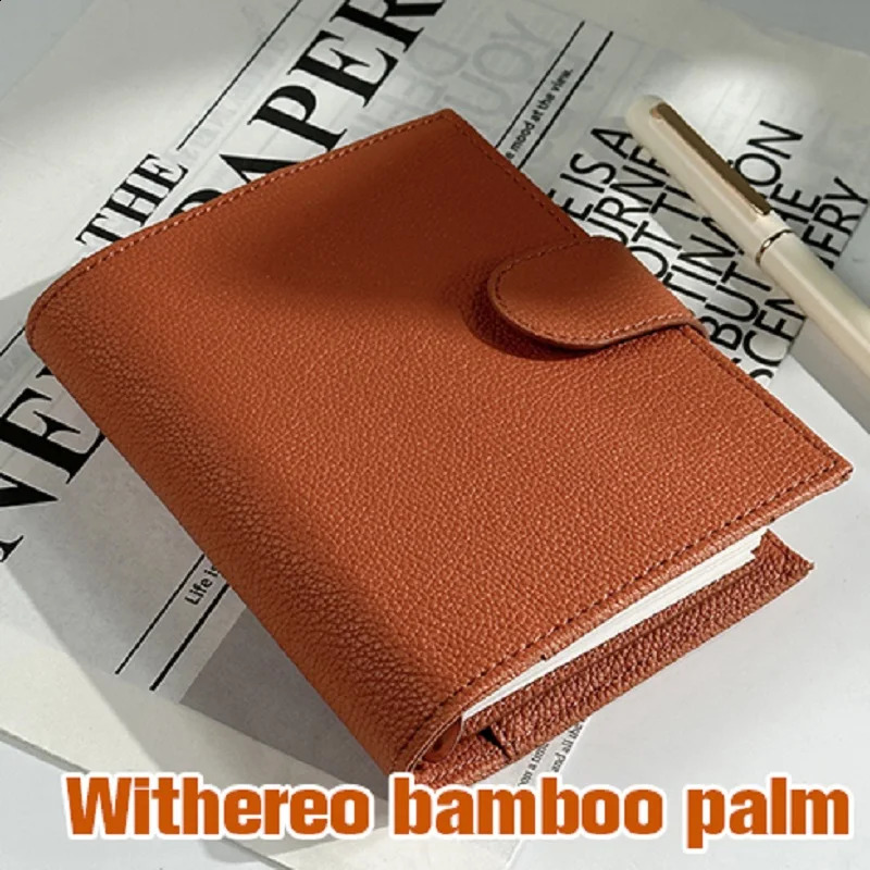 Moterm Luxe 2.0 Series Pocket Size Planner Pebbled Grain Leather A7 Notebook with 30MM Ring Mini Agenda Organizer Diary Notepad 240830