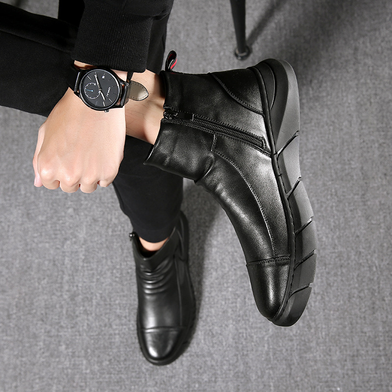 Men's casual personalized fashionable British high top boots