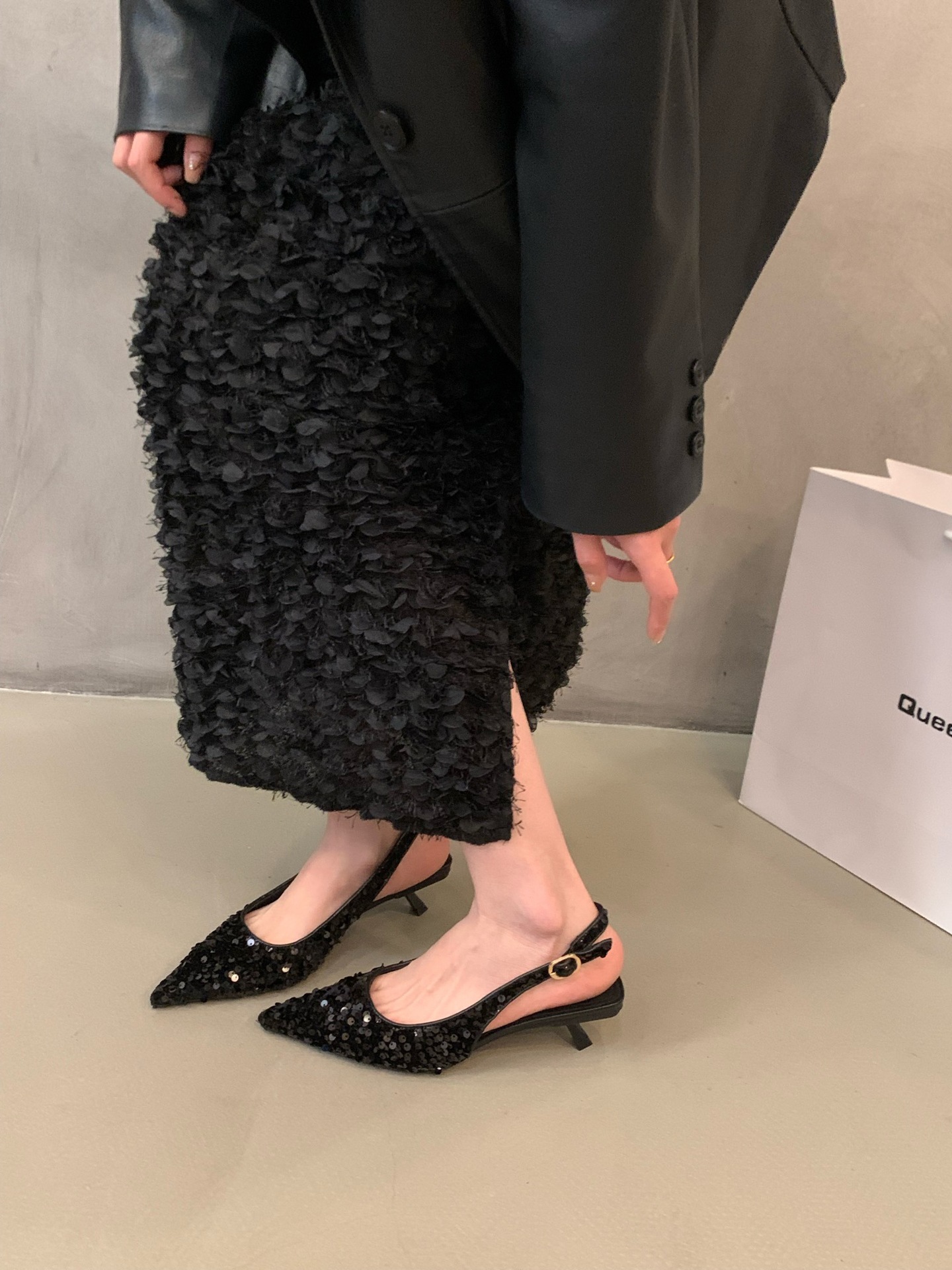 New Heels Stiletto a16ef Pointed Sexy sier sequins Shallow Mouth Single Women's New Work Dress Shoes High Heel Pumps