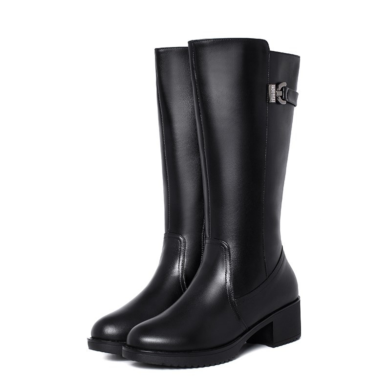 AIYUQI Women Boots Genuine Leather 2024 New Warm Thick Women's Wool Boots Large Size Winter Shoes For Women