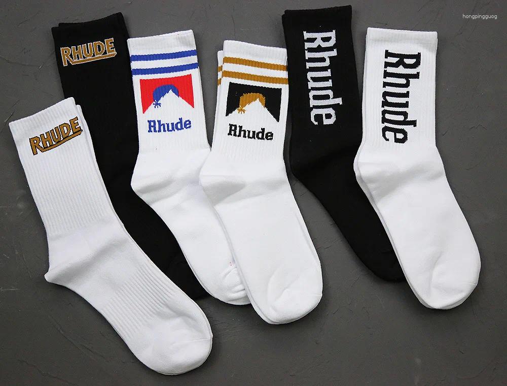 Men's Socks 6 Pairs Simple Letter High Quality Cotton Street Trend Men And Women Skateboard Couple Tube