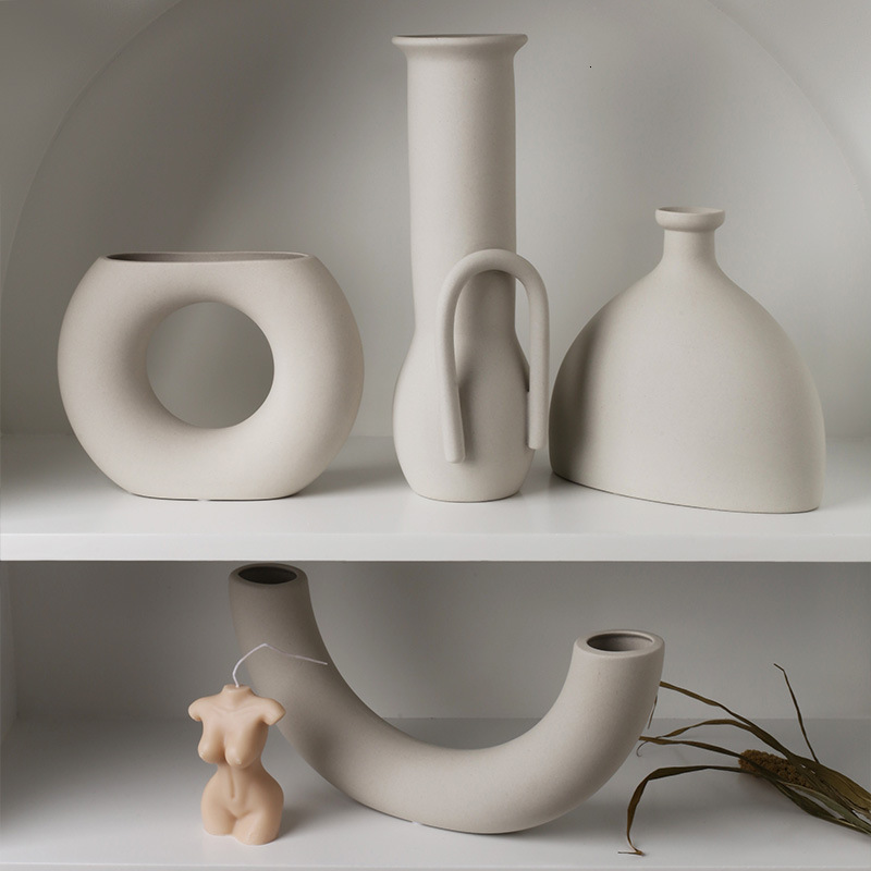 Irregular Ceramic Vase Decoration Living Room Homestay Abstract Home Flower Planter Modern Simple And Diverse Styling Styles