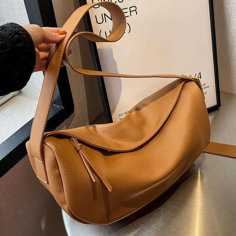Sac New Vintage Crossbody For Women Large Capacity Handbags Solid Soft Shoulder Bags Female Casual Travel Hobos Bag d842