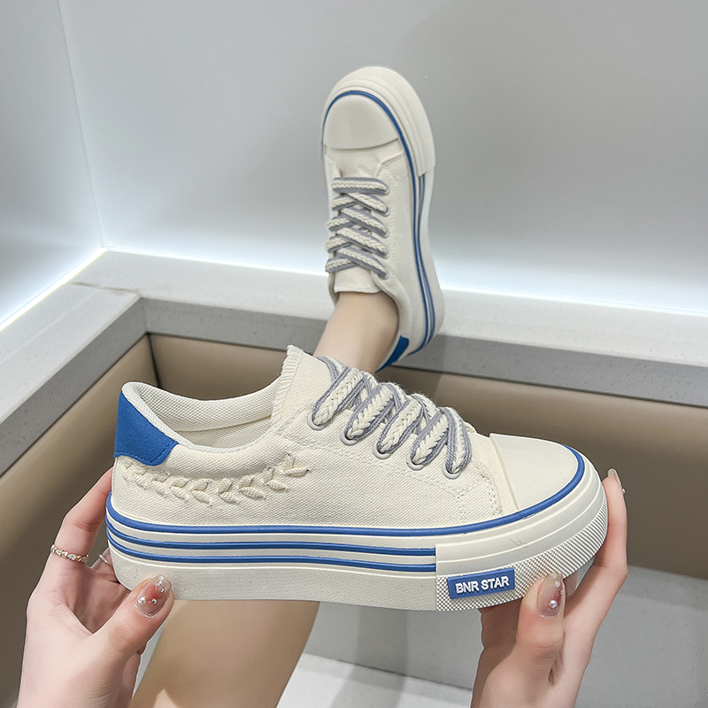 Women New Platform Canvas Shoes Height Increasing Chunky Sneakers youth girls Outdoor trainers Female Ladies Thick Sole Footwear 461f