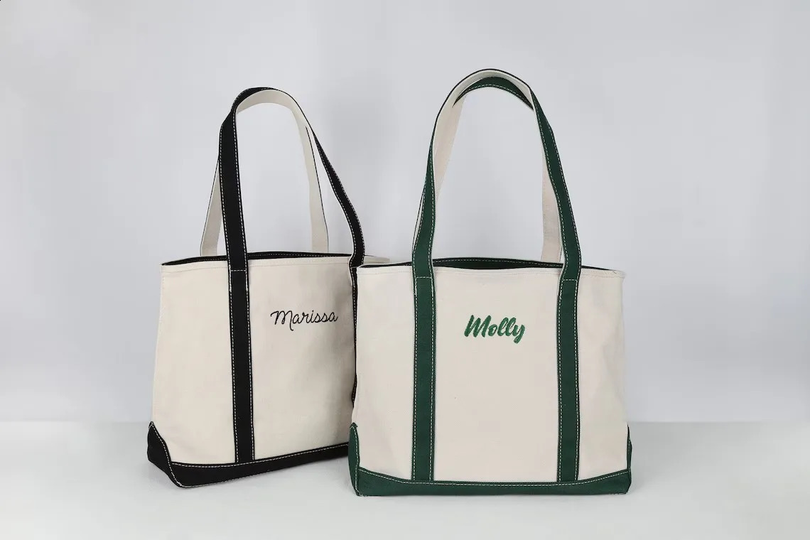Embroidered Tote Bag Custom Canvas Tote Bag Boat Tote Beach Bag Personalized Bridesmaid GiftsParty Gifts 240830