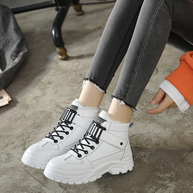 Winter Women Snow Boots 2021 New Fashion Style High-top Shoes Casual Waterproof Warm Woman Female High Quality White Black 666e