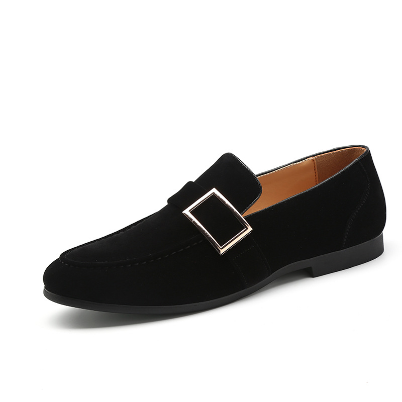 Casual Men's Shoes Suede Genuine Leather Mens Buckle Party Wedding Loafers Moccasins Men Slip-on Comfortable Driving Flats 804a 030d