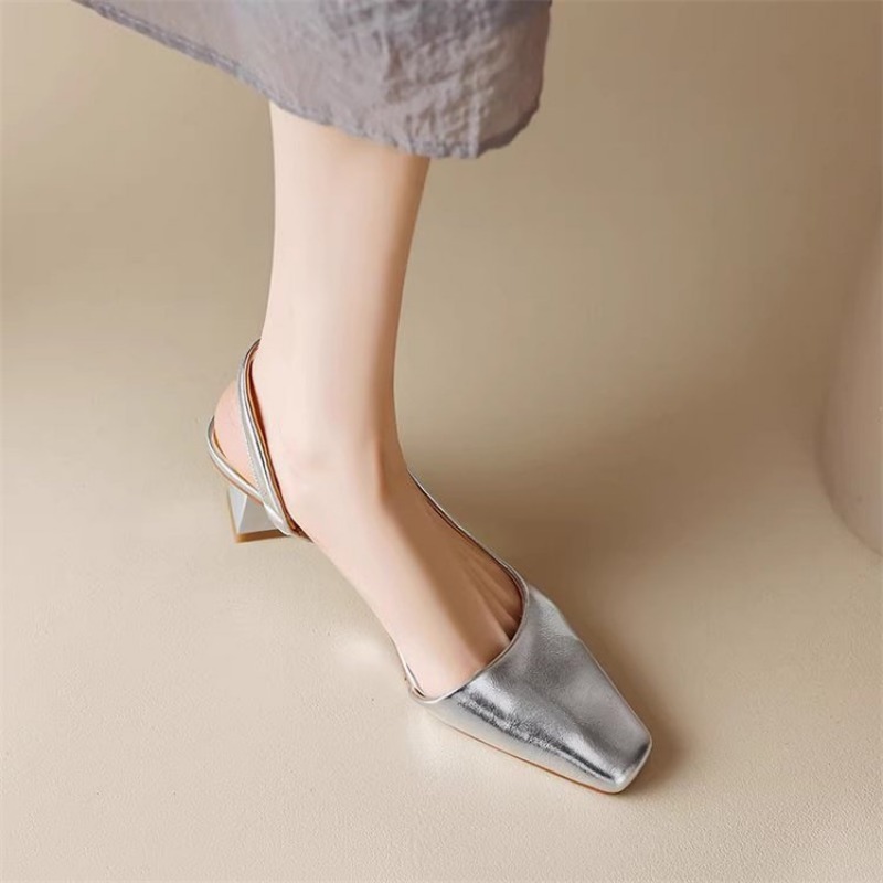 2025 new High Formal Heeled Sandals for Woman Concise Office Lady Sgbac Stilettos Sexy Pointed Toes Summer Chic Ladies Mules Shoes 5fb2