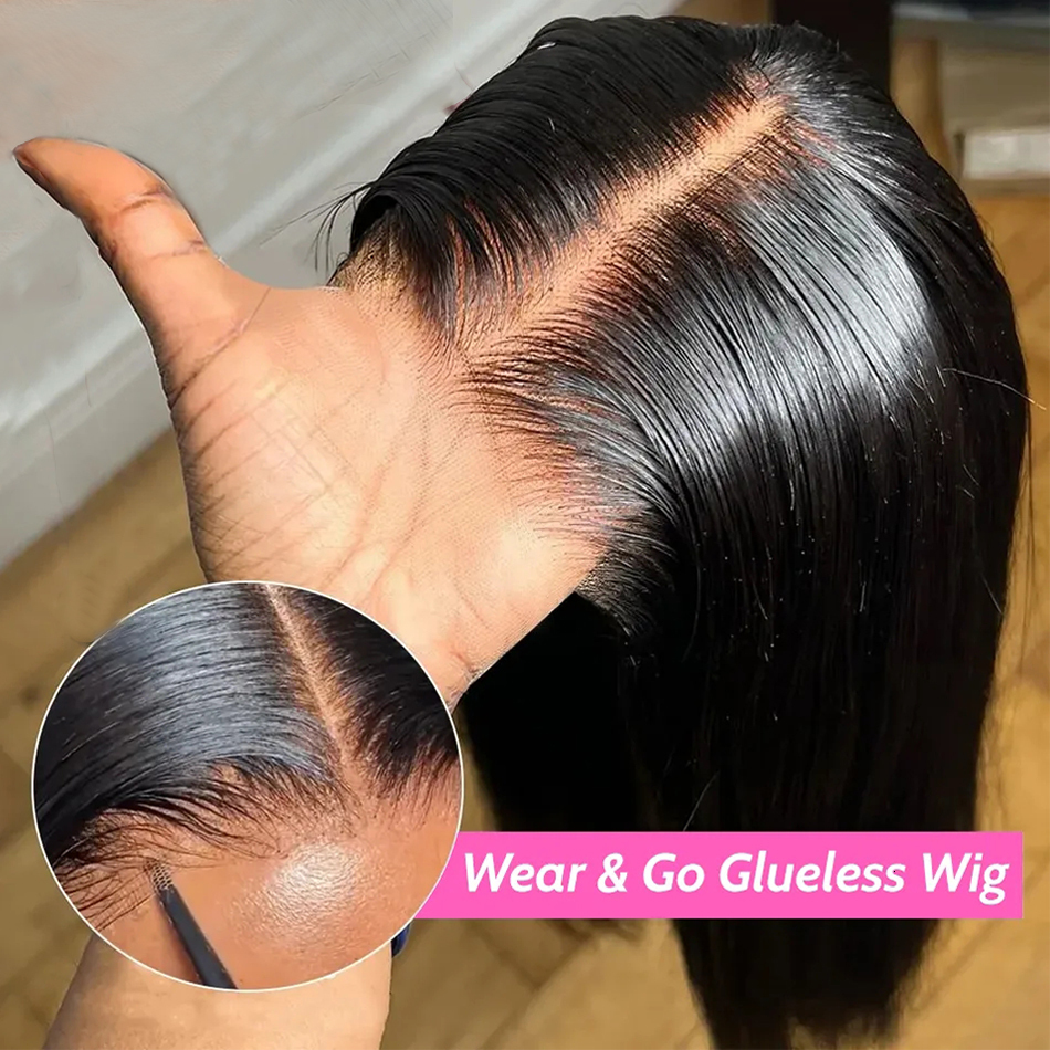 6X4 Wear Pre-Cut Ready To Go Glueless Wigs Straight Lace Front Human Hair Wig For Women