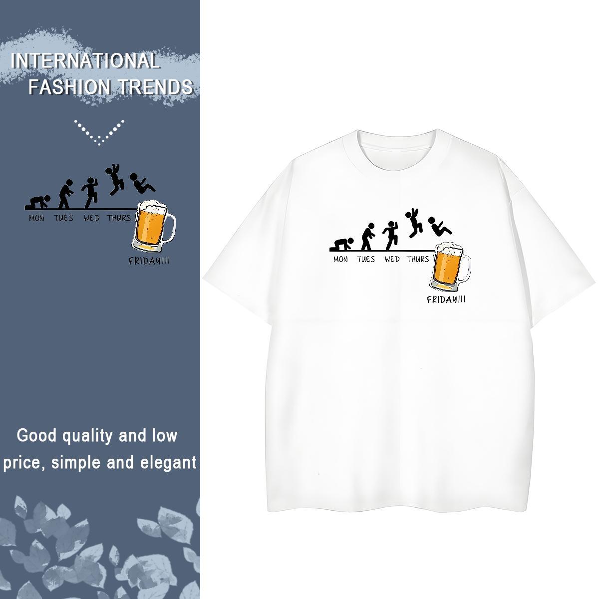 Soft T-Shirts for Men 100% Cotton 230g letter Sport Plus Size Cartoon Crew Neck Men Tshirts 2024 Clothes