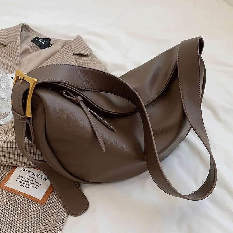 Sac New Vintage Crossbody For Women Large Capacity Handbags Solid Soft Shoulder Bags Female Casual Travel Hobos Bag d842