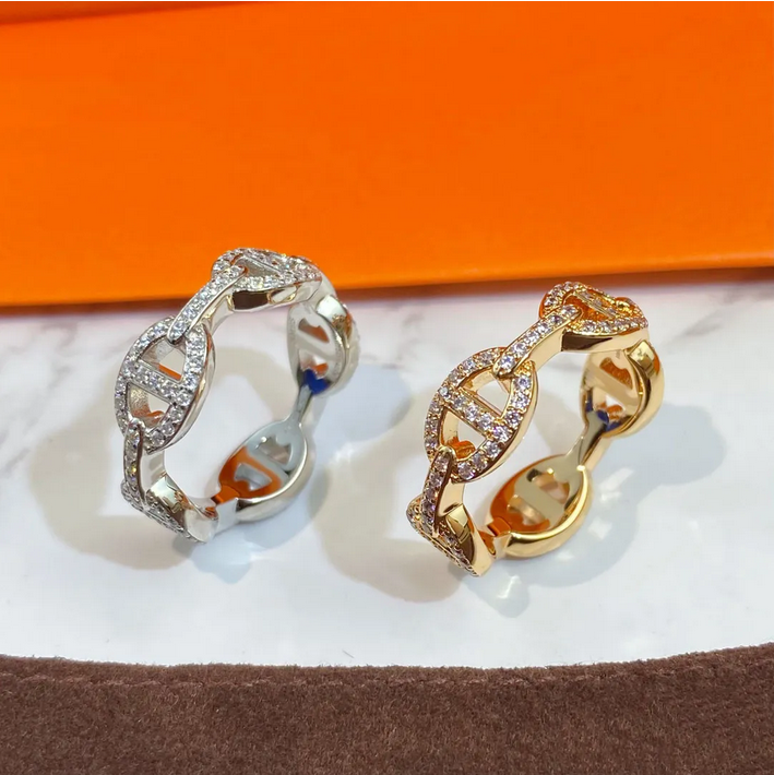 pig nose silver ring designer ring with Diamond Ring Rose Gold Ring Designer jewelry woman hollow luxury jewelry